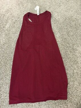 lululemon athletica Maroon and Black Striped Tank Dress
